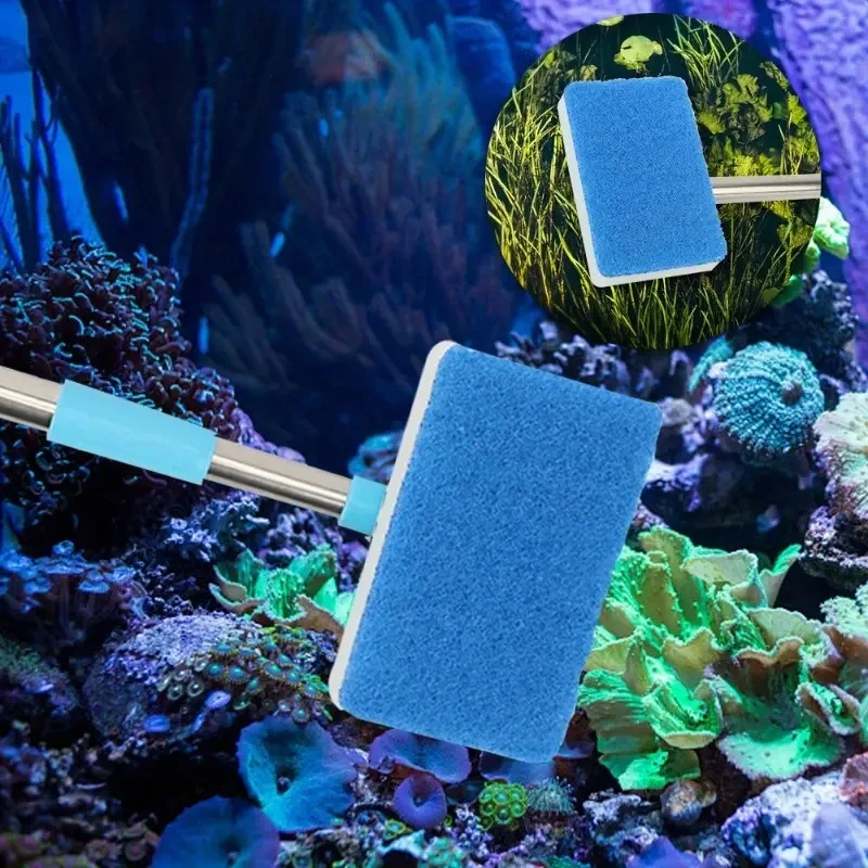 Marine Aquarium Glass Cleaner - 180 ° ปรับ 55-95 ซม.Telescopic Handle