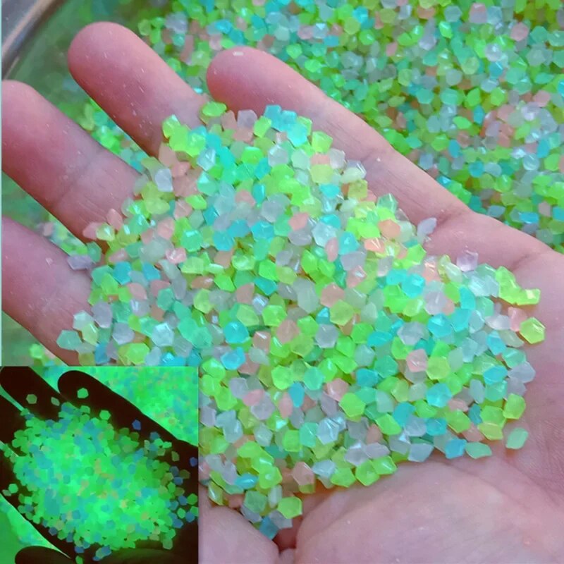 Aquarium Marine Sand - 1000ชิ้น3-5มม. ทรายเรืองแสงในก้อนกรวดสีเข้มหินสวนบ้านทางเดินกลางแจ้งสนามหญ้าตู้ปลาตกแต่ง