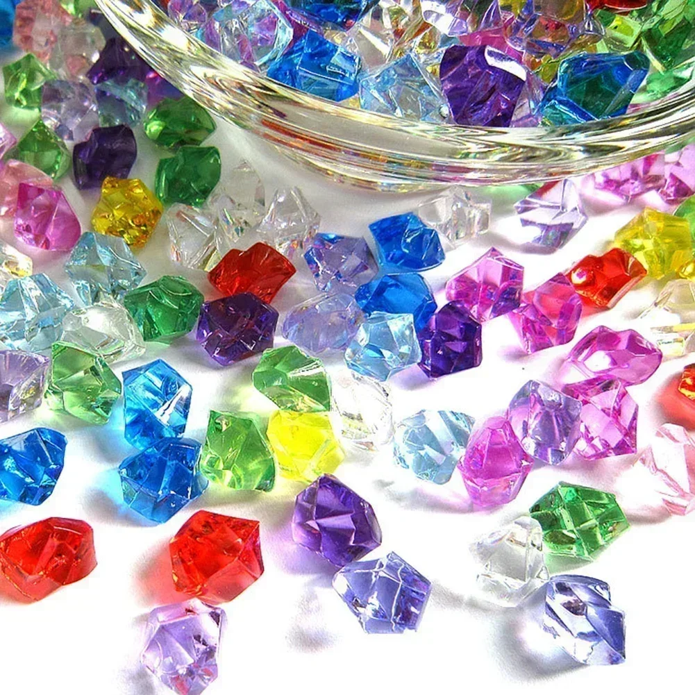 Marine Aquarium Cube - 200 PCS อะคริลิคที่มีสีสันหินก้อนน้ําแข็งตกแต่งแจกันพืช FILLER Pebble Fish