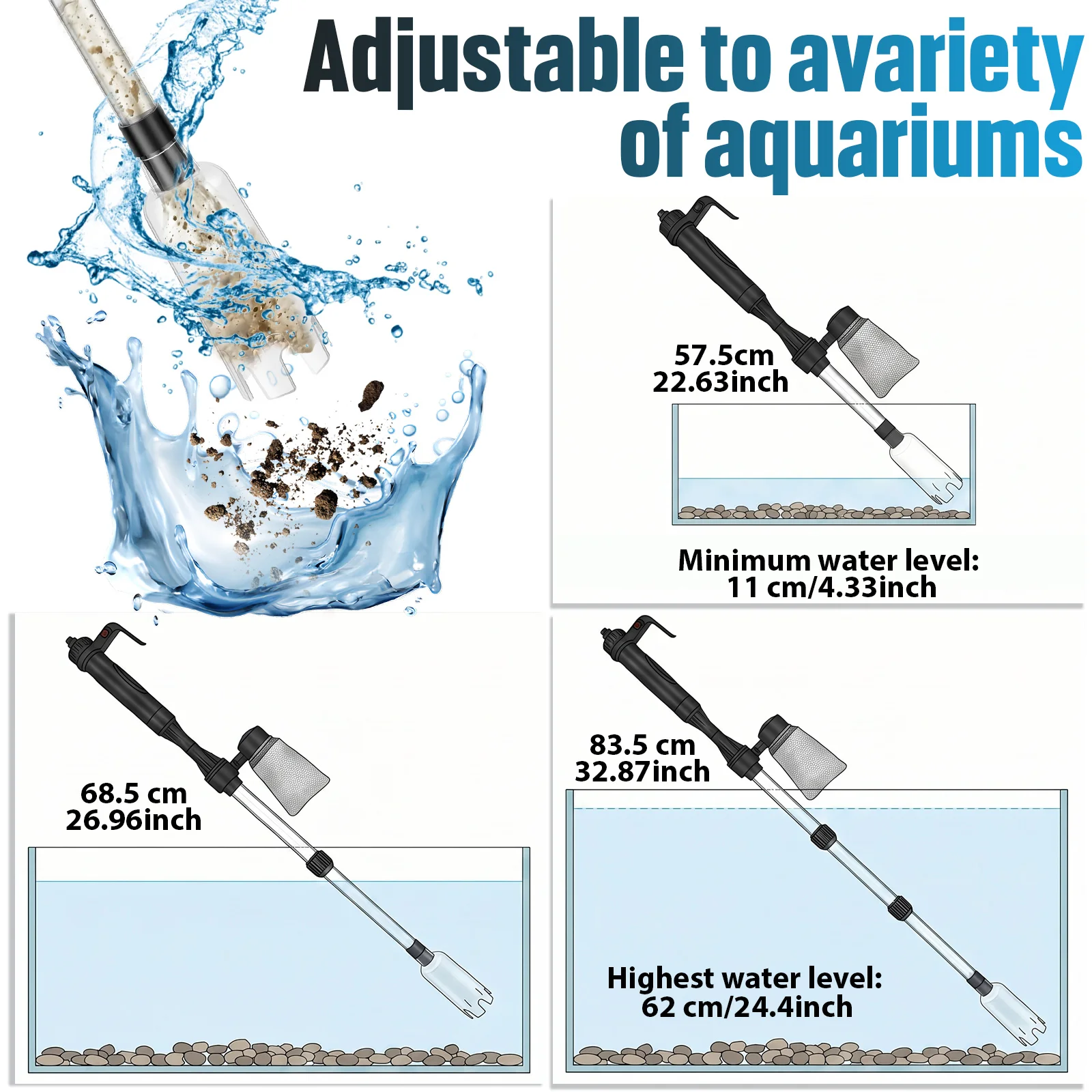 เครื่องดูดทำความสะอาดกรวดในตู้ - Aquarium Marine Sand บทวิจารณ์และราคา